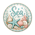 10" Sea Sign, Metal Wreath Sign, Home Decor