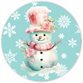 10” Shabby Chic Snowflake Snowman  Wreath  Sign, Home Decor, Aluminum, The Ritzy Cactus