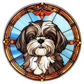 10 Shih Tzu Stained Glass Look Sign, Metal Wreath Sign, Home Decor