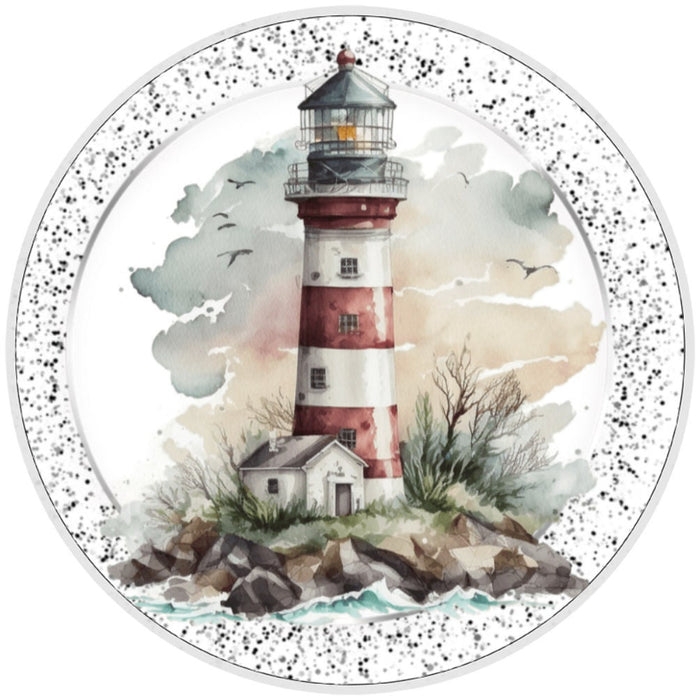 10 Silver Lighthouse Sign , Wreath Sign, Home Decor