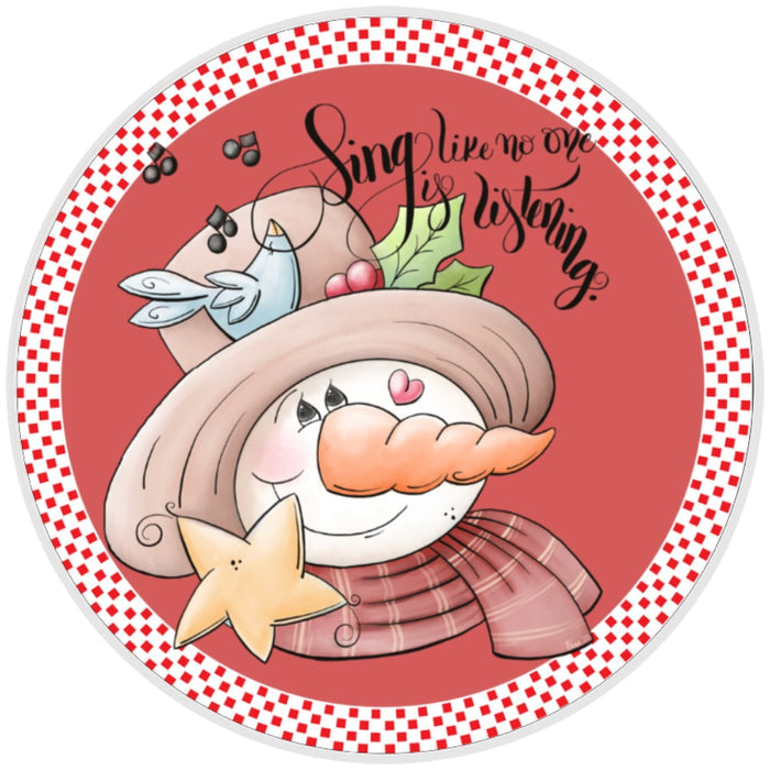10 Singing Carrot Nose Snowman Sign, Wreath Sign, Home Decor