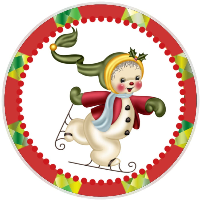 10 Skating Snowman Sign, Wreath Metal Sign, Home Decor