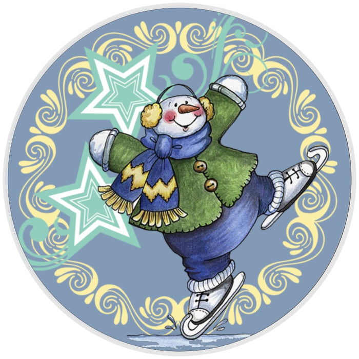 10 Skating Snowman Sign, Wreath Sign, Home Decor