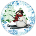 10” Skiing Snowman Winter Sign, Home Decor, Aluminum, The Ritzy Cactus