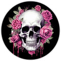 10 Skull Roses Halloween Sign, Wreath Sign, Home Decor