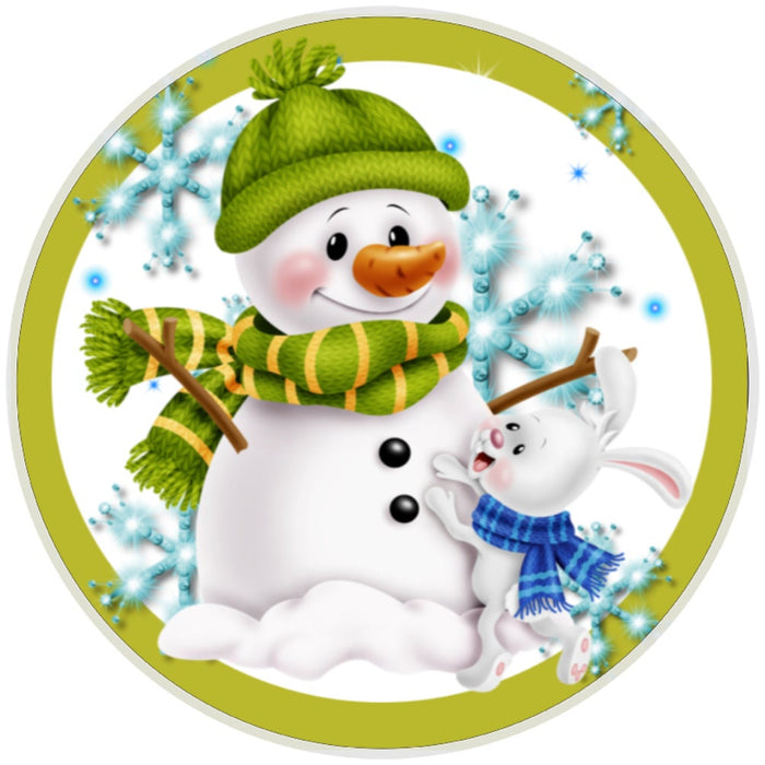 10 Snow Friends Snowman  Wreath Sign, Metal Wreath Sign, Home Decor