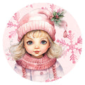 10 Snowflake Girl Winter  Sign, Wreath Sign, Home Decor