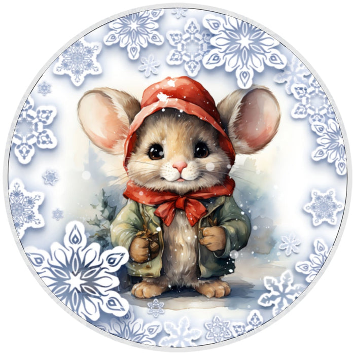 10 Snowflake Mouse Sign, Wreath Sign, Home Decor