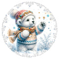 10 Snowflake Polar Bear Sign, Wreath Sign, Home Decor