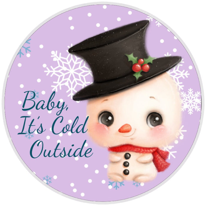 10 Snowman Baby Its Cold Wreath Sign, Metal Wreath Sign, Home Decor