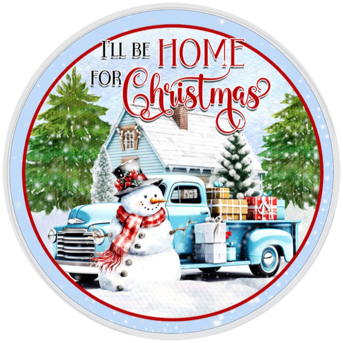 10 Snowman Home For Christmas  Metal Sign, Wreath Sign, Home Decor
