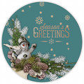 10” Snowman Seasons Greetings Sign, Wreath Sign, Home Decor, Aluminum, The Ritzy Cactus