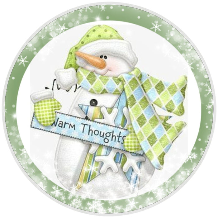 10 Snowman Warm Thoughts Sign, Wreath Sign, Home Decor, The Ritzy Cactus, Gift