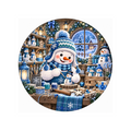 10" Snowman Workshop Sign, Metal Wreath Sign,  Wreath Sign