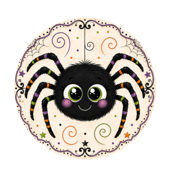 10" Spider Halloween Sign, Metal Wreath Sign, Home Decor