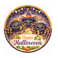 10" Spider Trio Halloween Sign, Metal Wreath Sign,  Wreath Sign