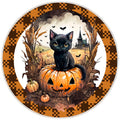 10 Spooky Black Cat Sign, Halloween Wreath Sign, Home Decor