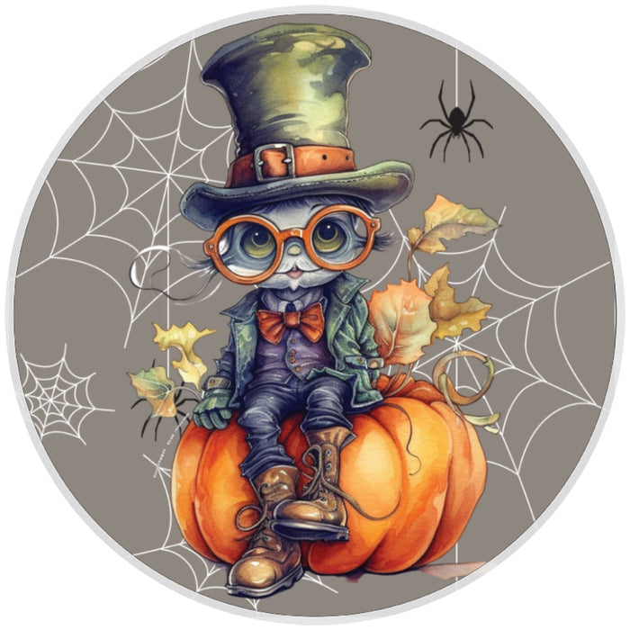 10 Spooky Cat Pumpkin Sign, Wreath Sign, Home Decor