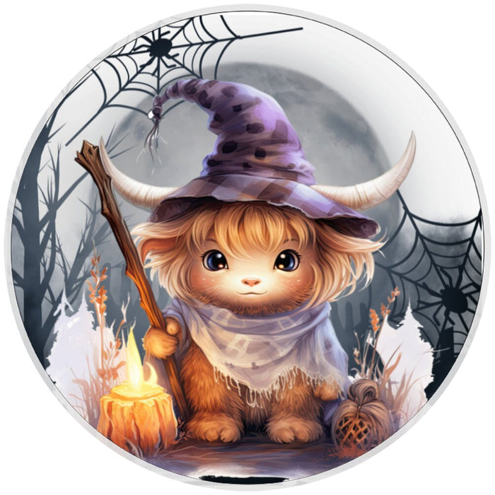 10 Spooky Night Highland Cow Halloween Sign, Wreath Sign, Home Decor