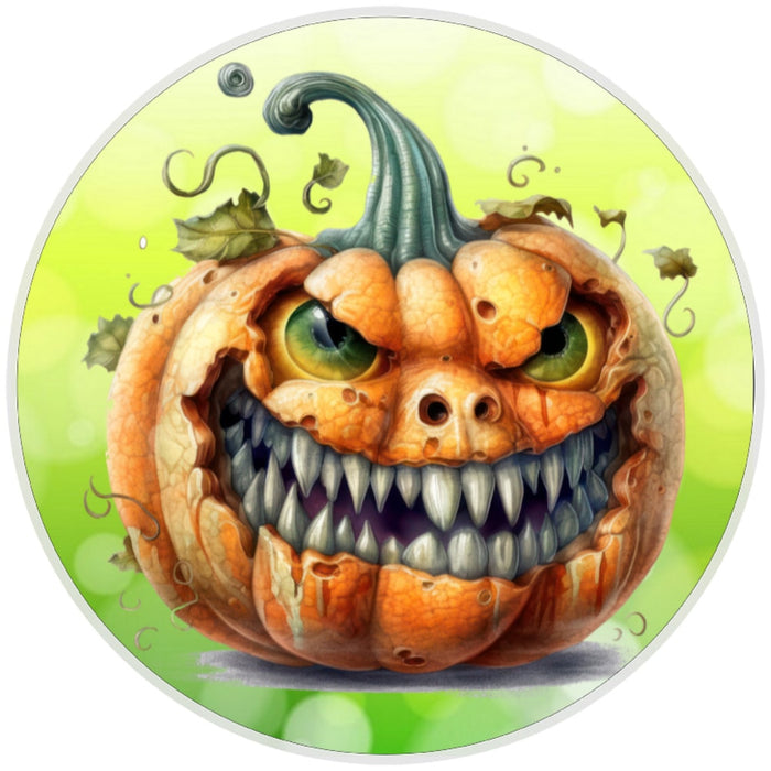 10 Spooky Pumpkin Halloween Sign, Metal Wreath Sign, Home Decor