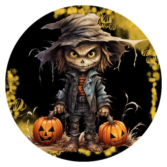 10 Spooky Scarecrow Halloween Sign, Halloween Wreath Sign, Home Decor, The Ritzy Cactus, Gift