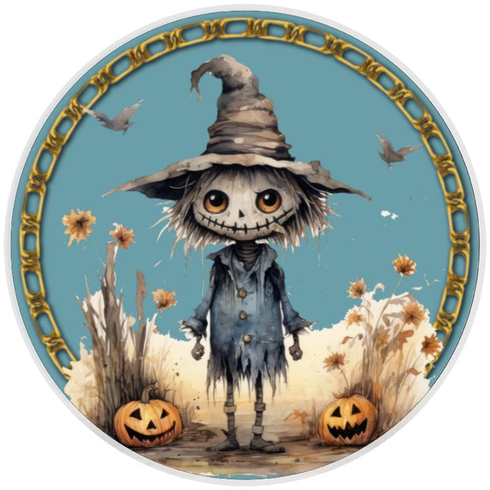 10 Spooky Scarecrow Halloween Sign, Halloween Wreath Sign, Home Decor