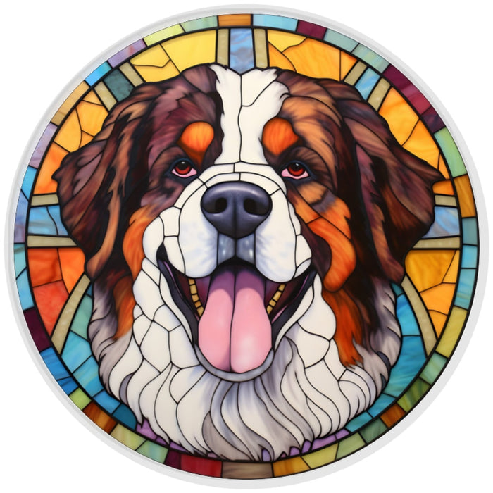 10 St. Bernard Stained Glass Look Sign, Metal Wreath Sign, Home Decor
