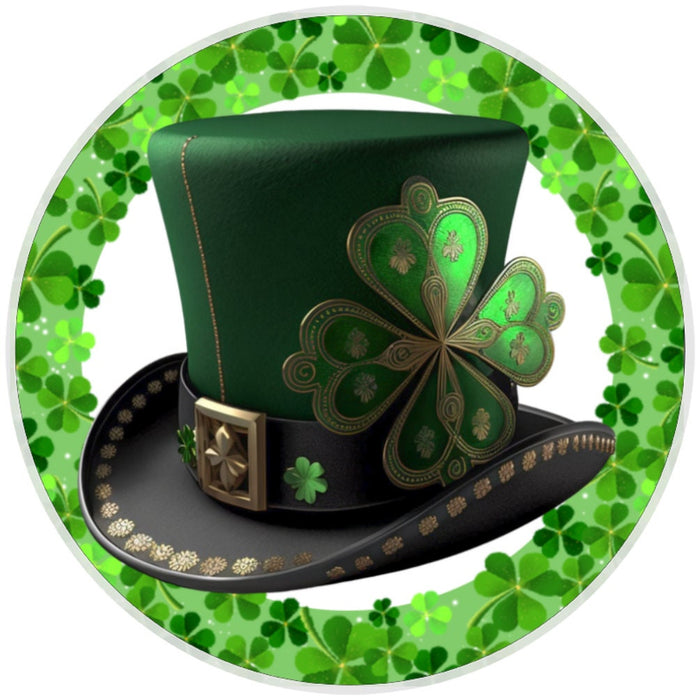 10 St Patricks Day Hat Sign, Wreath Sign, Home Decor, Metal Sign, The Ritzy Cactus