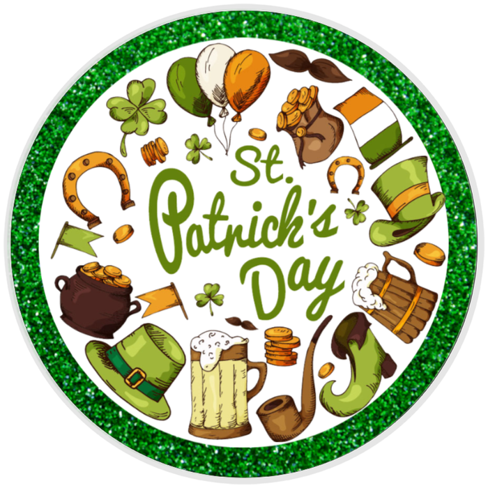 10” St Patrick’s Day Sign, Home Decor, Aluminum, The Ritzy Cactus