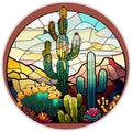 10 Stained Glass Look Cactus Wreath  Sign, Wreath Sign, Home Decor, Metal Sign, The Ritzy Cactus
