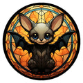 10 “ Stained Glass Look Cute Halloween Bat Sign, Metal Wreath Sign,Home Decor