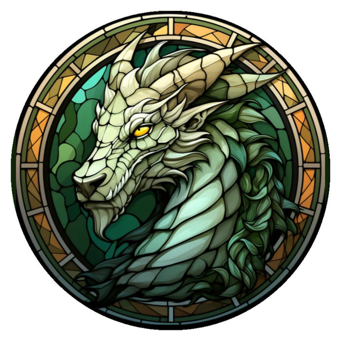 10 “ Stained Glass Look Dragon Sign, Metal Wreath Sign,  Home Decor