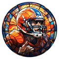 10 “ Stained Glass Look Football Sign, Metal Wreath Sign, Home Decor