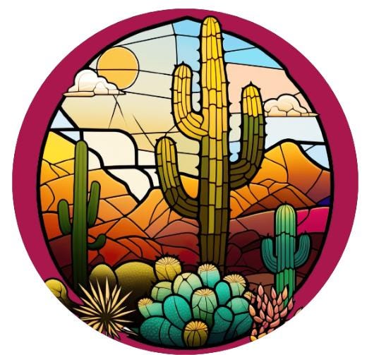 10 Stained Glass Look Fuchsia Cactus Wreath  Sign, Wreath Sign, Home Decor, Metal Sign, The Ritzy Cactus
