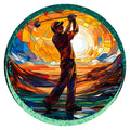 10 “ Stained Glass Look Golf Sign, Metal Wreath Sign, Home Decor