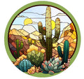 10 Stained Glass Look Green Cactus Wreath  Sign, Wreath Sign, Home Decor, Metal Sign, The Ritzy Cactus