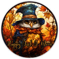 10 Stained Glass Look Halloween Owl Sign, Wreath Sign, Home Decor