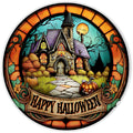 10 Stained Glass Look Happy Halloween Sign, Metal Wreath Sign, Home Decor