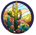 10 Stained Glass Look Navy Cactus Wreath  Sign, Wreath Sign, Home Decor, Metal Sign, The Ritzy Cactus