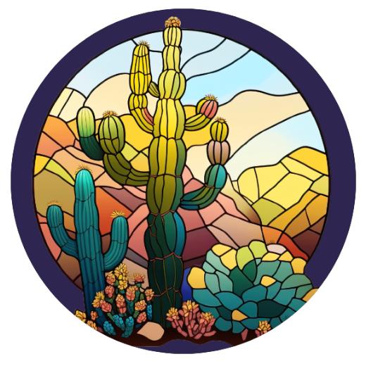 10 Stained Glass Look Navy Cactus Wreath  Sign, Wreath Sign, Home Decor, Metal Sign, The Ritzy Cactus