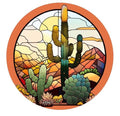 10 Stained Glass Look Orange Cactus Wreath  Sign, Wreath Sign, Home Decor, Metal Sign, The Ritzy Cactus
