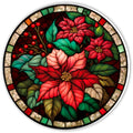 10 Stained Glass Look Poinsettia Wreath Sign, Metal Wreath Sign, Home Decor