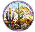 10 Stained Glass Look Purple Cactus Wreath  Sign, Wreath Sign, Home Decor, Metal Sign, The Ritzy Cactus