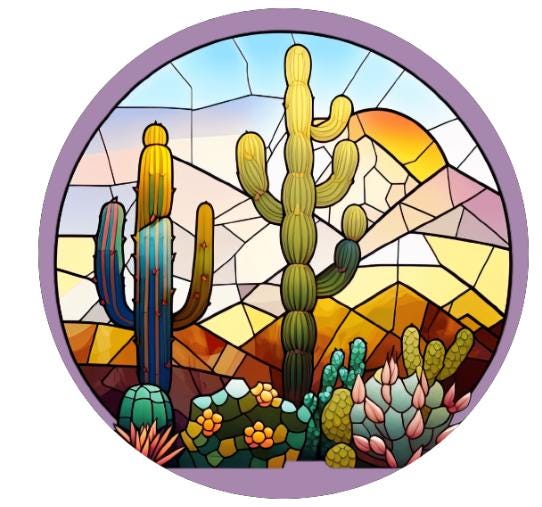 10 Stained Glass Look Purple Cactus Wreath  Sign, Wreath Sign, Home Decor, Metal Sign, The Ritzy Cactus