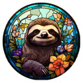 10 “ Stained Glass Look Sloth Sign, Metal Wreath Sign,  Home Decor