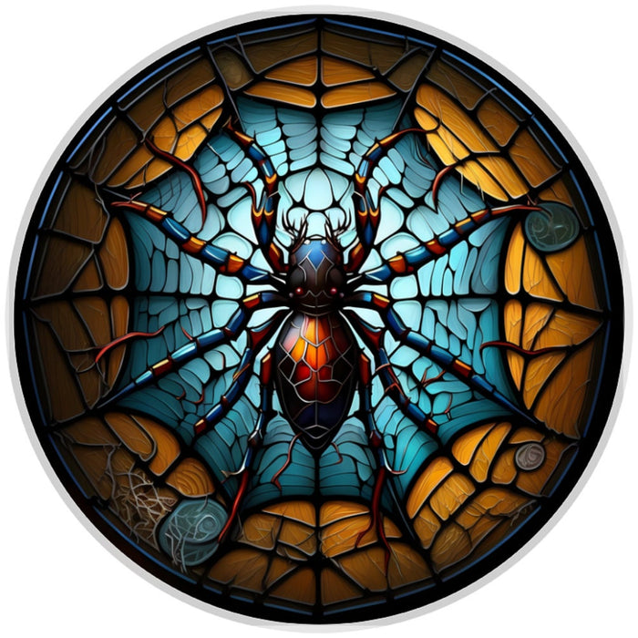 10 Stained Glass Look Spider Halloween Sign, Metal Wreath Sign, Home Decor