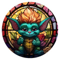 10 “ Stained Glass Look Troll Sign, Metal Wreath Sign, Home Decor