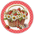 10 Strawberry Daisy Basket Sign, Wreath Sign, Home Decor