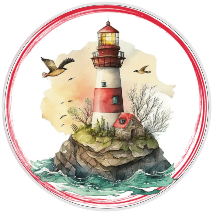 10 Striped Lighthouse Sign , Wreath Sign, Home Decor