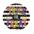 10" Striped Trick or Treat Halloween Sign, Metal Wreath Sign, Home Decor